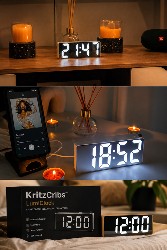 KritzCribs™ LumiClock – LED Desk & Alarm Clock