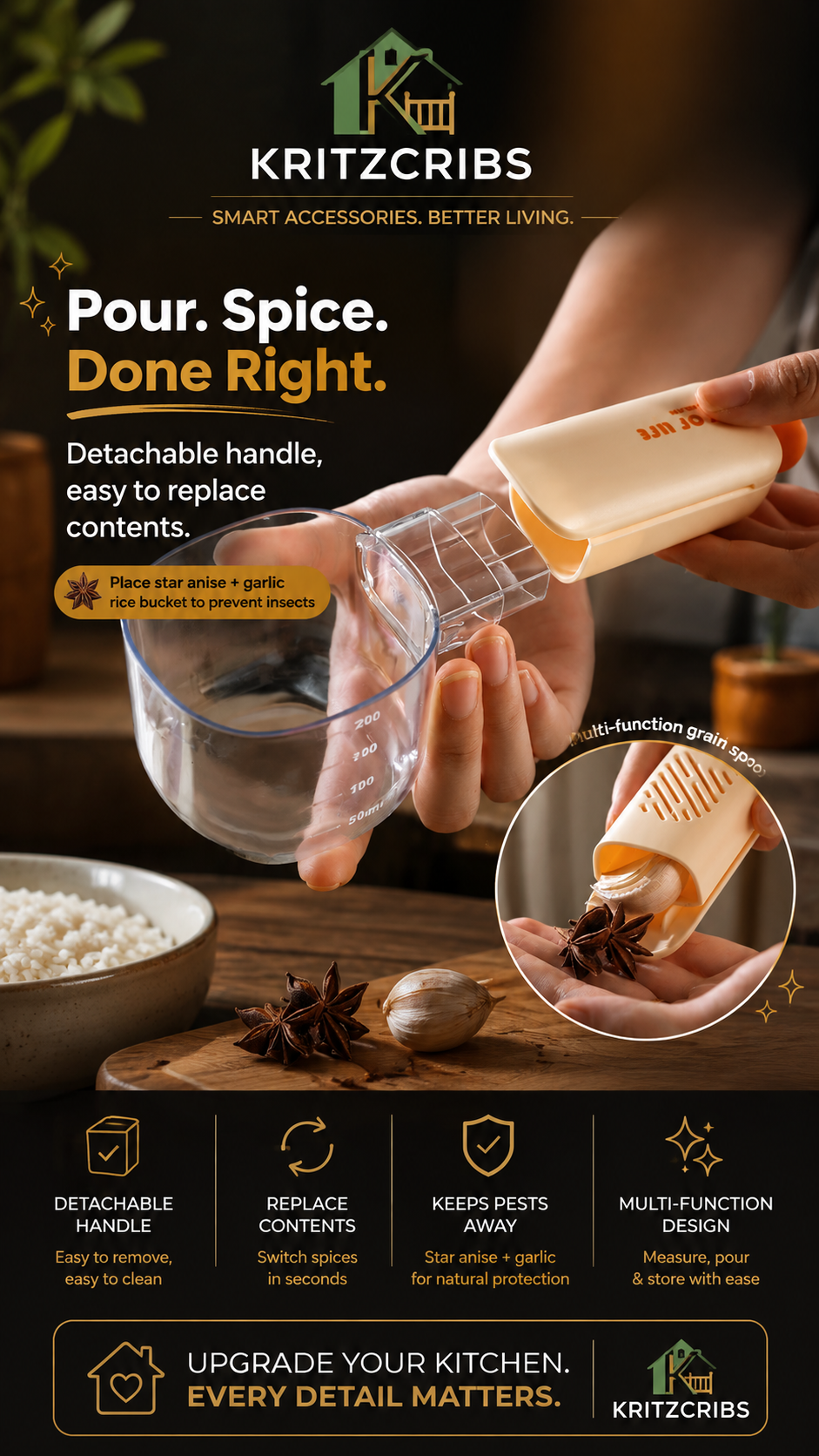 KritzCribs™ Multi-Measure Kitchen Scoop