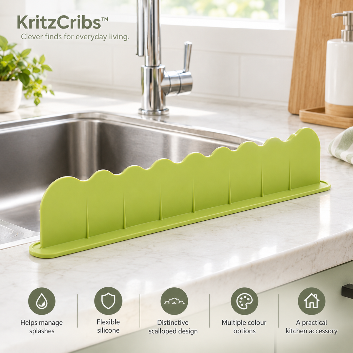 Kritzcribs™ SplashShield | Kitchen Sink Splash Guard